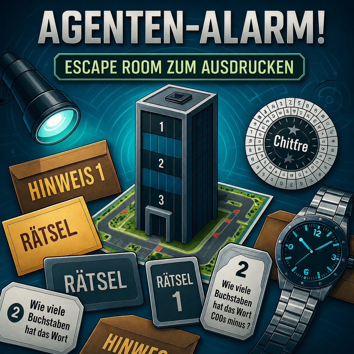Agenten-Alarm! - Escape Room zum Ausdrucken