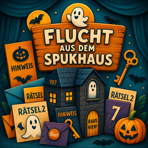 Flucht aus dem Spukhaus - Escape Room zum Ausdrucken
