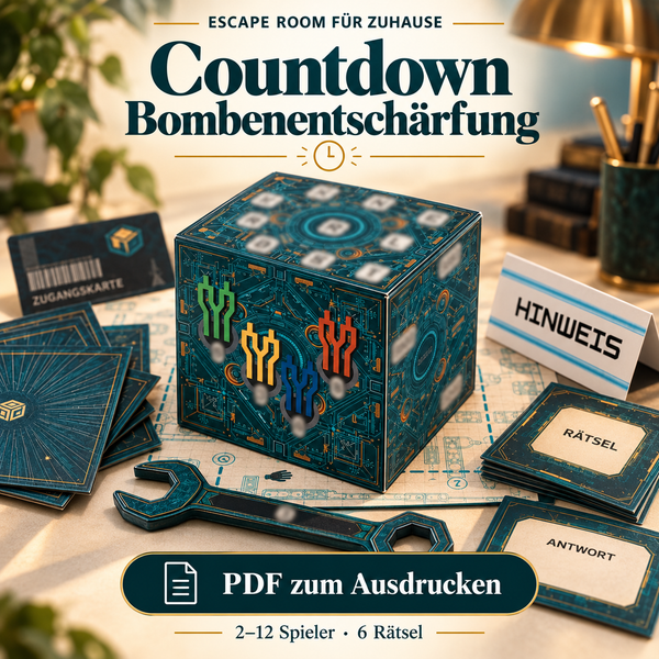 Countdown Bombenentschärfung - Escape Room zum Ausdrucken