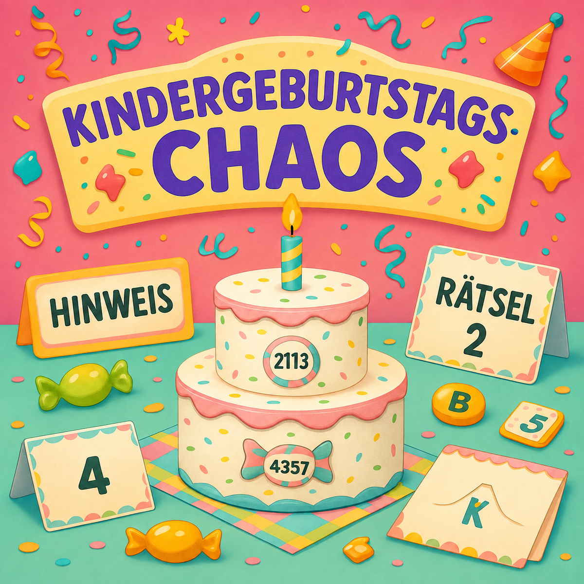 Kindergeburtstag Chaos - Escape Room zum Ausdrucken