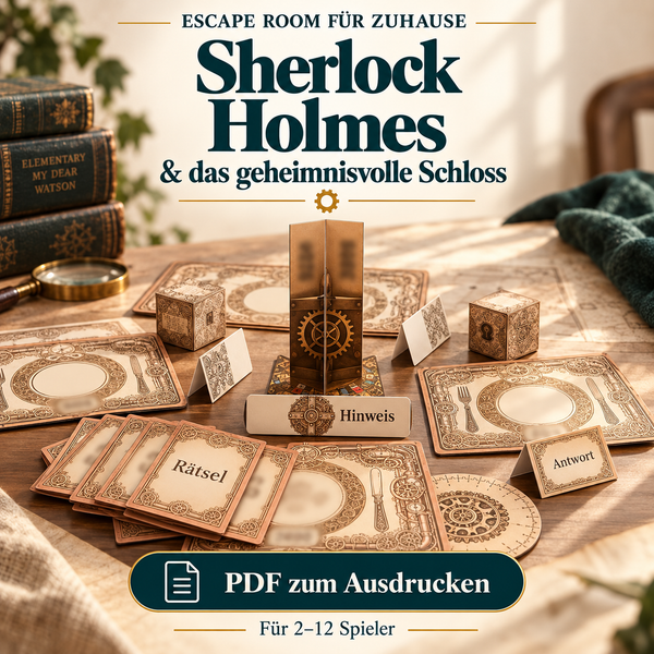 Sherlock Holmes & das geheimnissvolle Schloss - Escape Room zum Ausdrucken