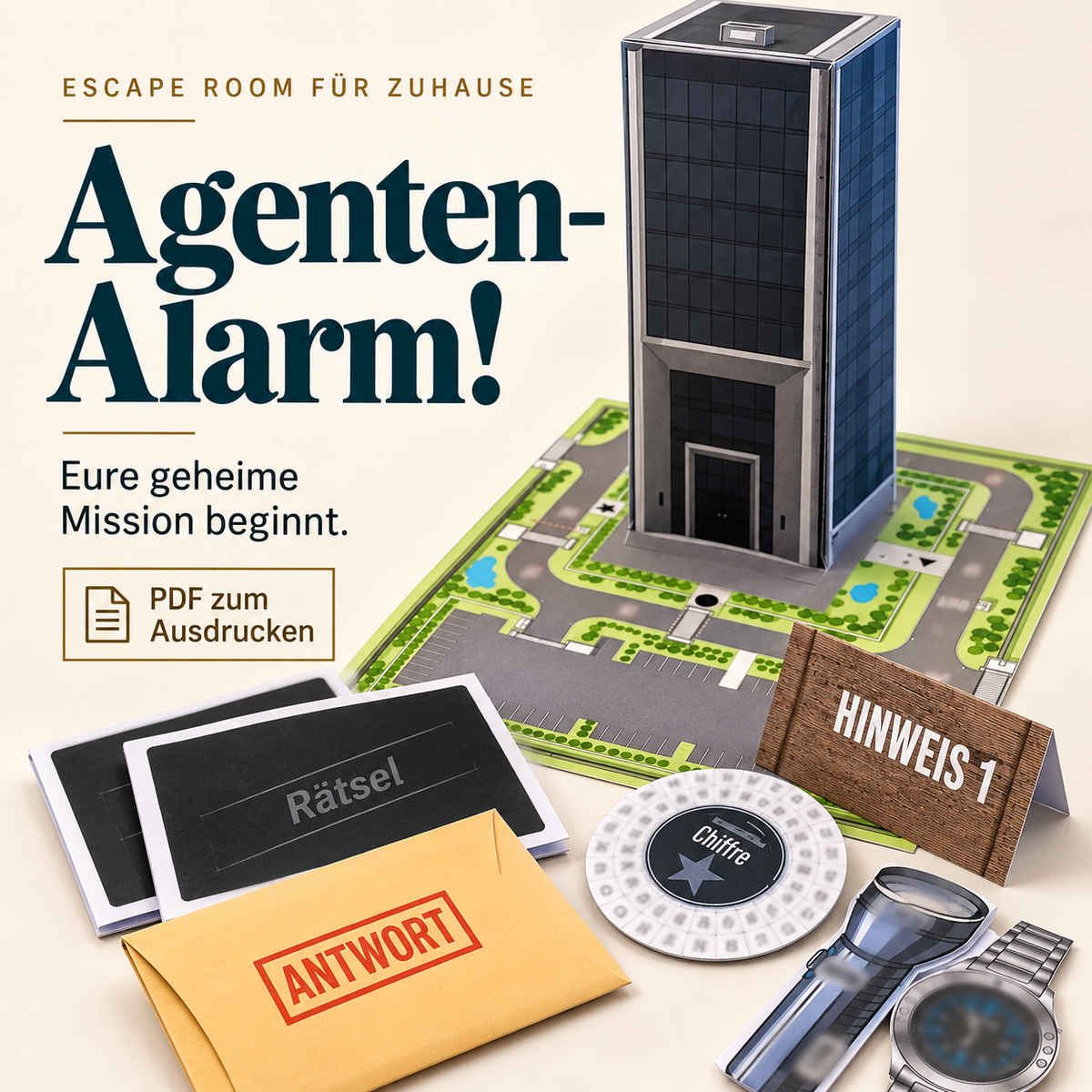 Agenten-Alarm! - Escape Room zum Ausdrucken