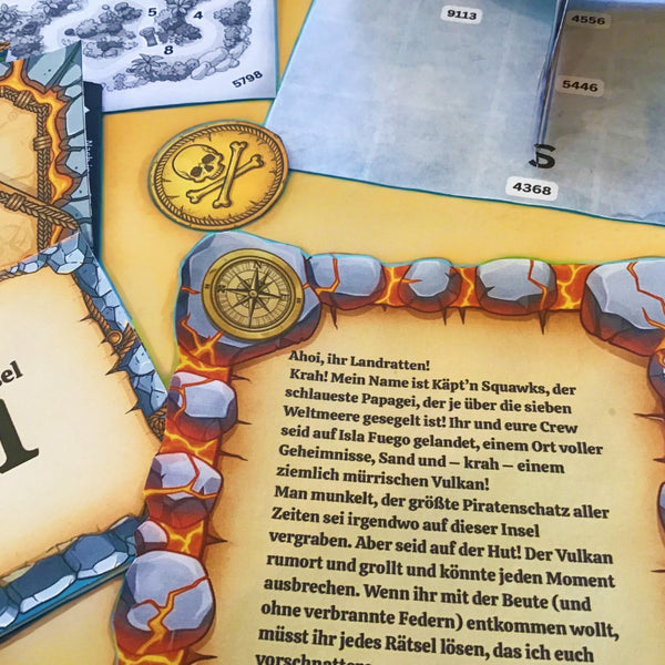Fluch des Piratenvulkans - Escape Room zum Ausdrucken