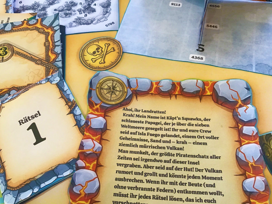 Fluch des Piratenvulkans - Escape Room zum Ausdrucken