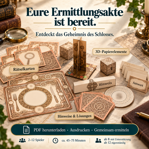 Sherlock Holmes & das geheimnissvolle Schloss - Escape Room zum Ausdrucken