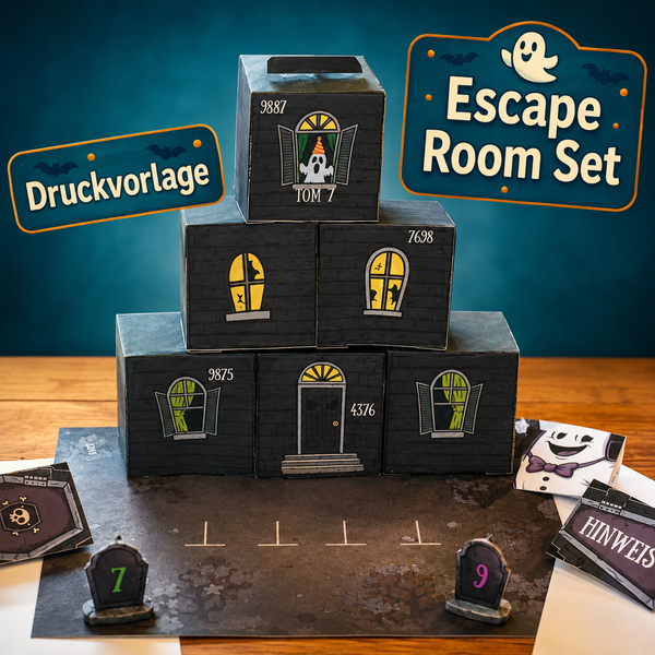 Flucht aus dem Spukhaus - Escape Room zum Ausdrucken