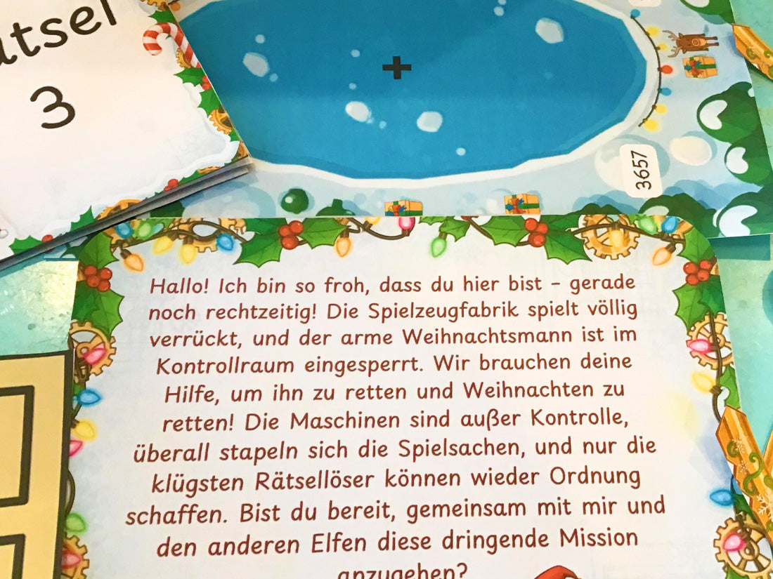 Santa Rettungsmission - Escape Room zum Ausdrucken