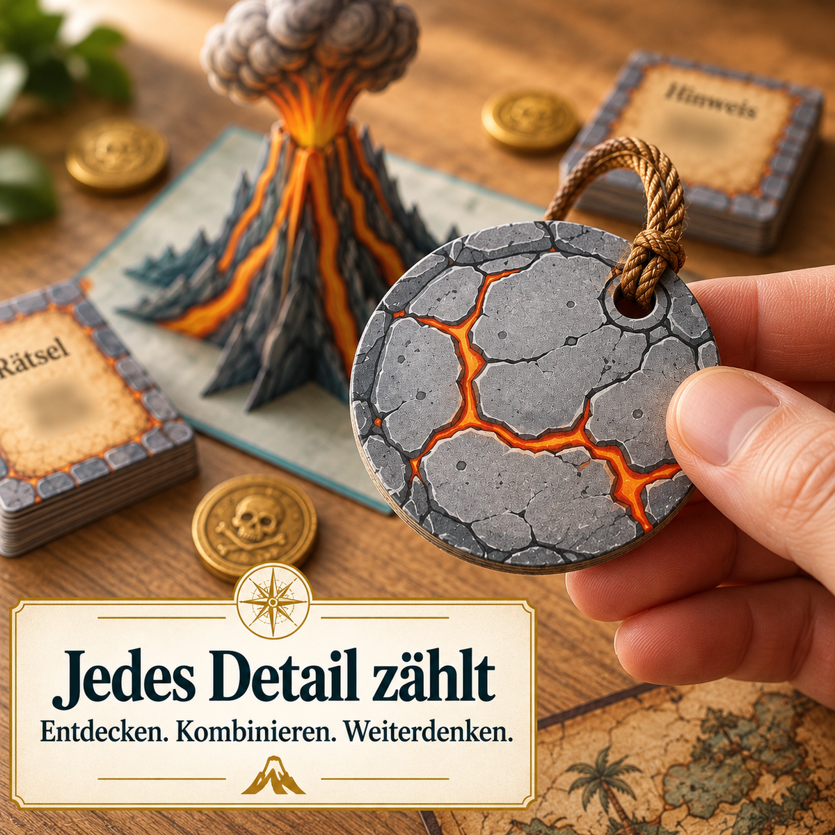 Fluch des Piratenvulkans - Escape Room zum Ausdrucken