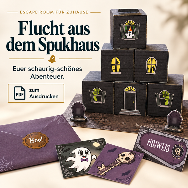 Flucht aus dem Spukhaus - Escape Room zum Ausdrucken