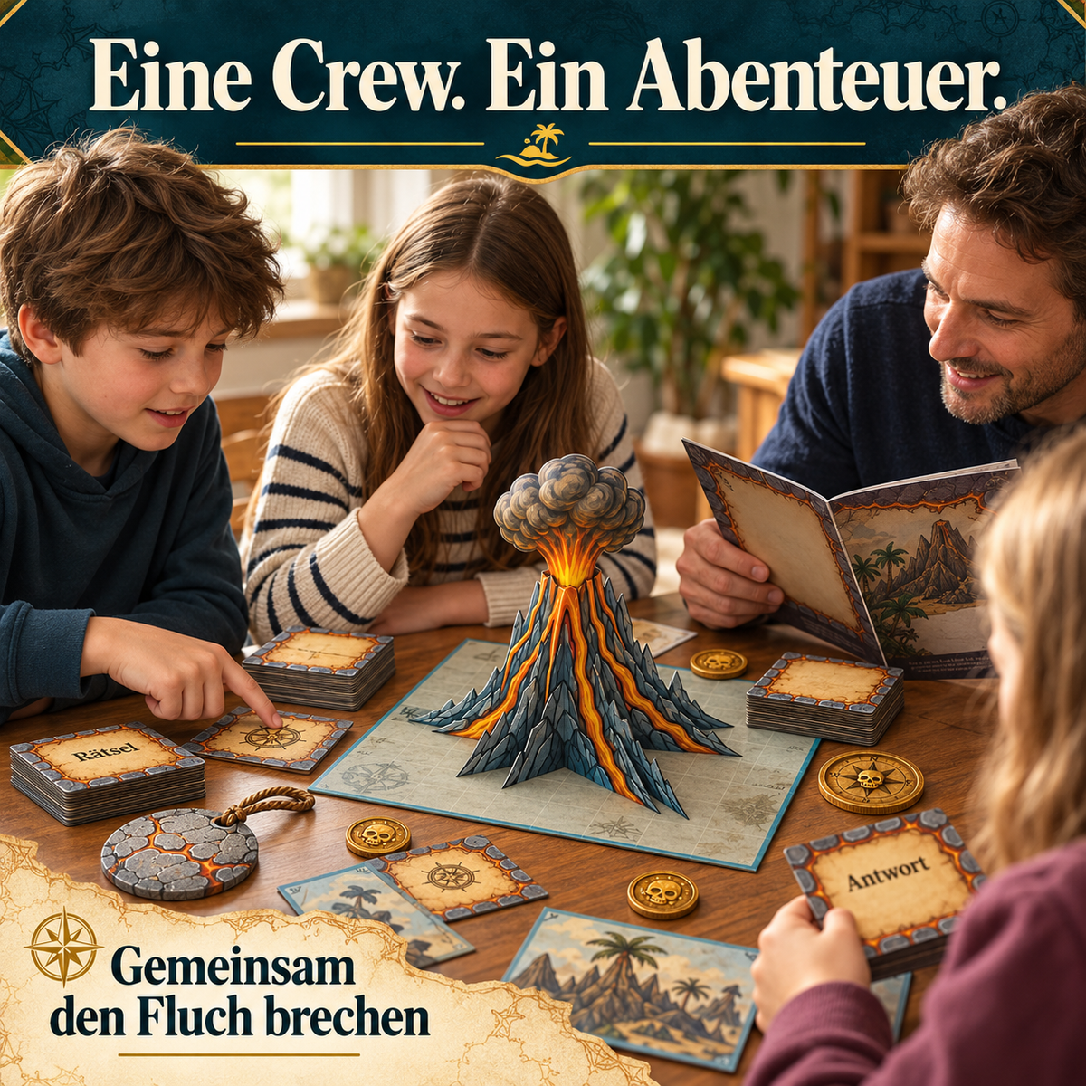 Fluch des Piratenvulkans - Escape Room zum Ausdrucken