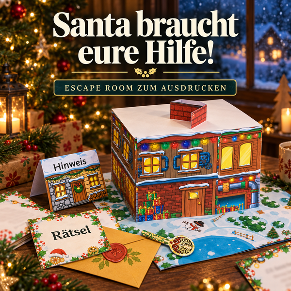 Santa Rettungsmission - Escape Room zum Ausdrucken
