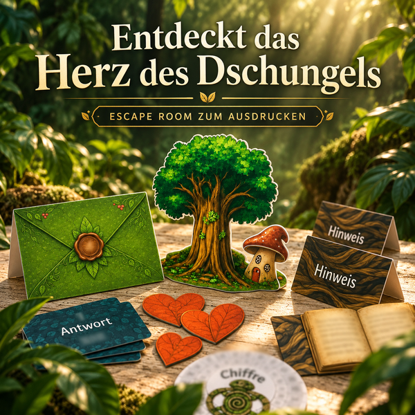Herz des Dschungels - Escape Room zum Ausdrucken