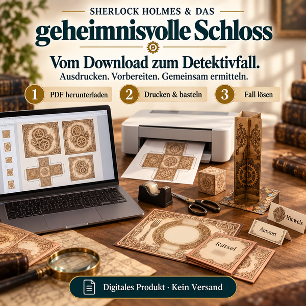 Sherlock Holmes & das geheimnissvolle Schloss - Escape Room zum Ausdrucken