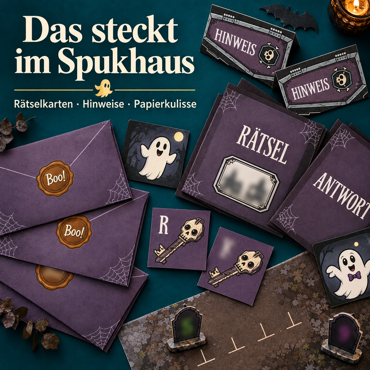 Flucht aus dem Spukhaus - Escape Room zum Ausdrucken