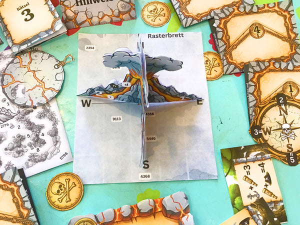 Fluch des Piratenvulkans - Escape Room zum Ausdrucken