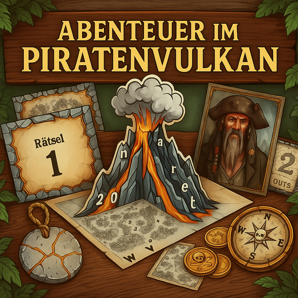 Fluch des Piratenvulkans - Escape Room zum Ausdrucken