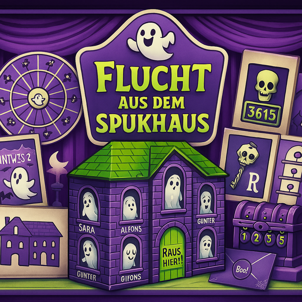 Flucht aus dem Spukhaus - Escape Room zum Ausdrucken
